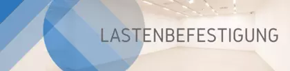 Lastenbefestigung auf hellem Hintergrund und blaue und graue Streifen links